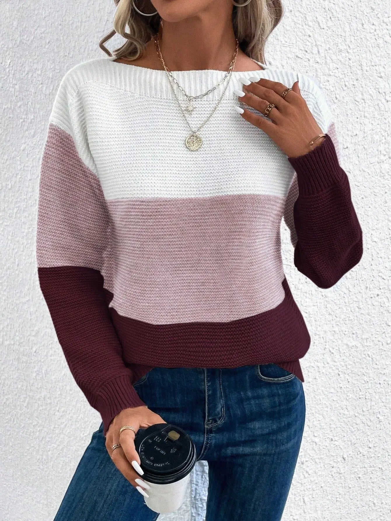 Midsommer | Elegant trøje med tri-color patchwork