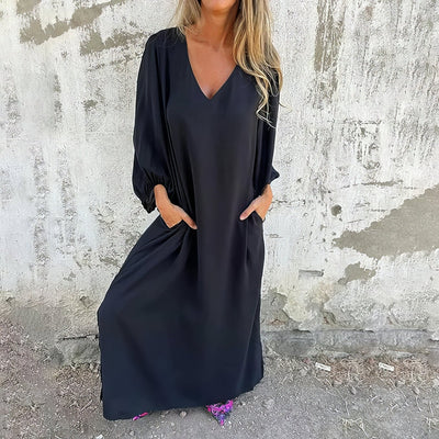 Perle | Boho Lange Kjole med Lommer