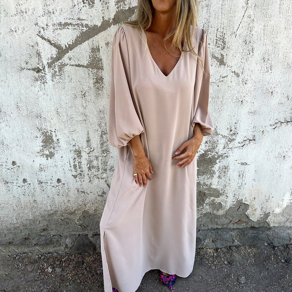 Perle | Boho Lange Kjole med Lommer
